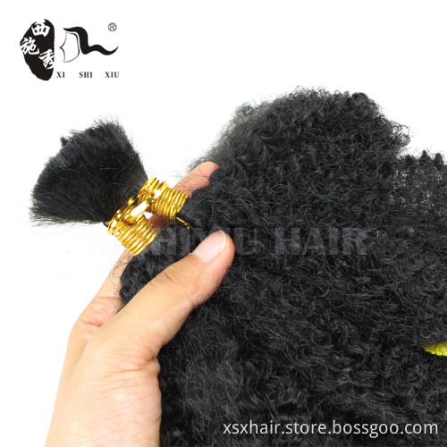 Wholesale cheap not 4c afro kinky curly human hair bulk for braiding